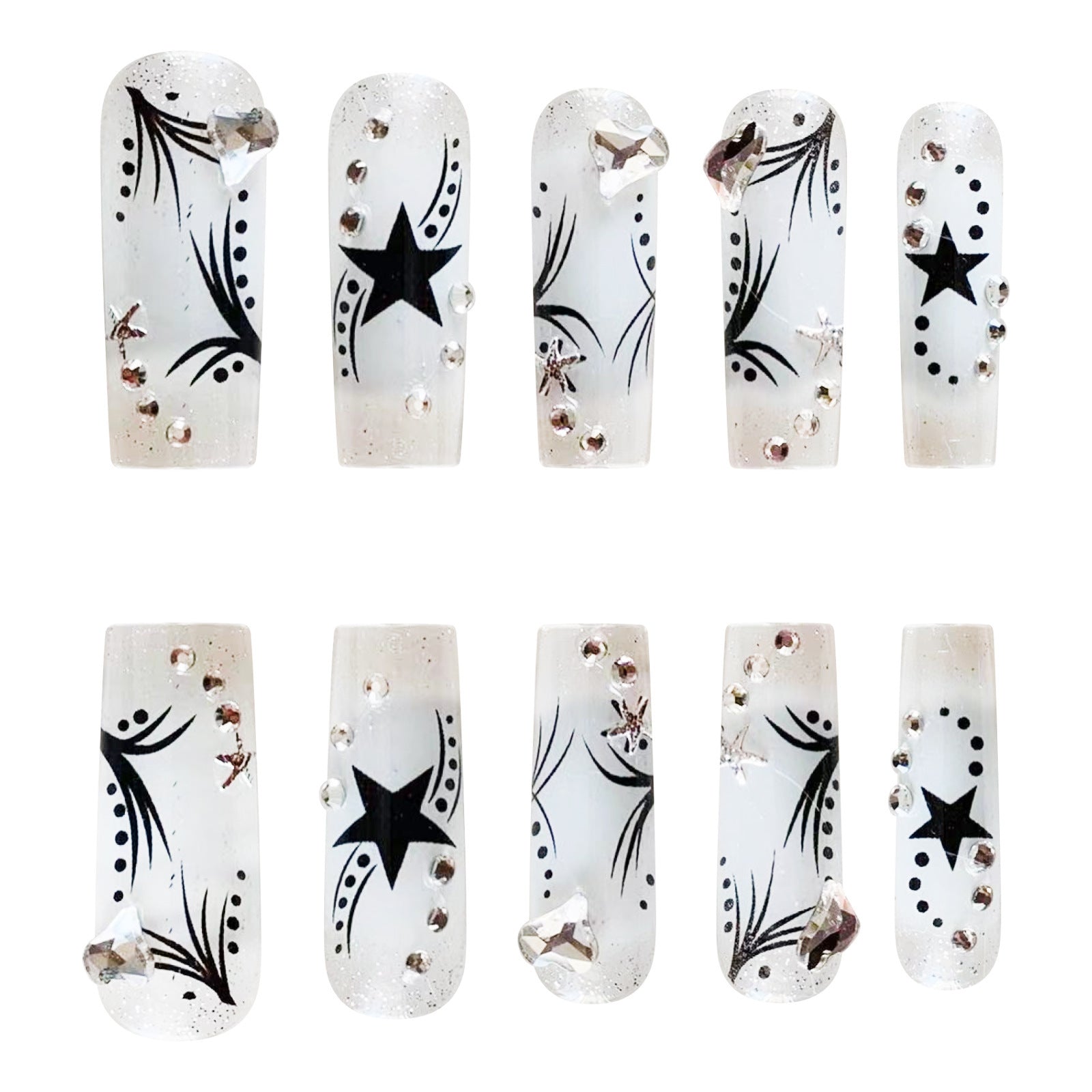 Women’s Fashion Rhinestone Press-On Nails – Patch Nail Set